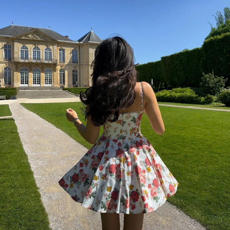 Elegant Summer A-Line Floral Mini Dress - Image 2