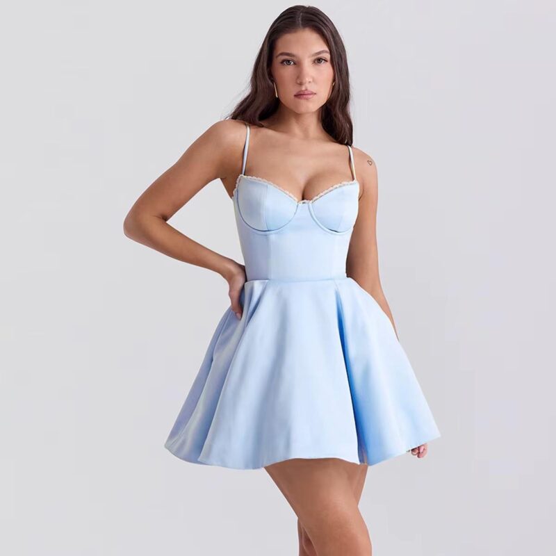 Elegant Summer A-Line Floral Mini Dress - Image 6