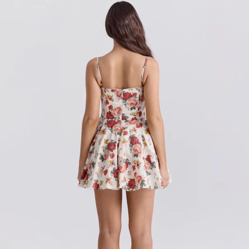 Elegant Summer A-Line Floral Mini Dress - Image 5