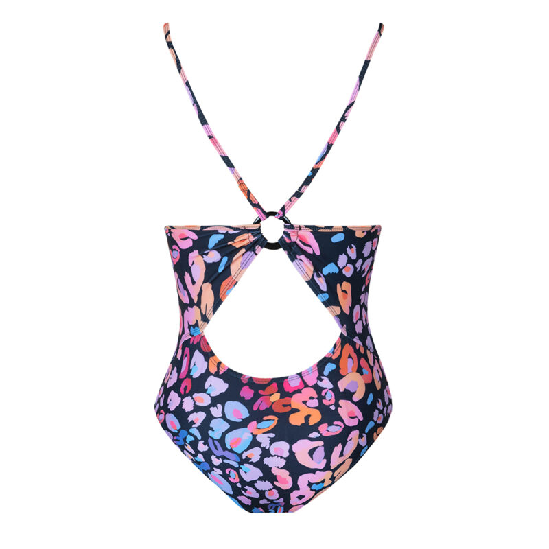 Leopard Print V-Neck One-Piece Swimsuit - Image 5