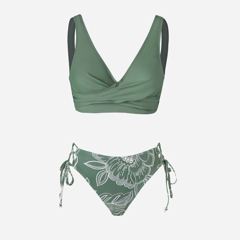 Lace Up V-Neck Twist Bikini Set - Image 5